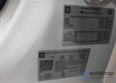 2020 Chevrolet Silverado 1500 4Wd Short Bed Rst from USA, damaged, VIN 3GCUYEET8LG156183